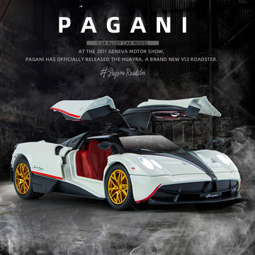 Car-driven alloy model children's toys 1:24 Pa Garni Chinese dragon car sound and light pull back four-door bracket box