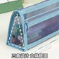 Transparent Mesh Triangular Pencil Bag Double-Layer Large-Capacity Stationery Bag Student Examination Pencil Bag Three-Dimensional Stationery Box Customization