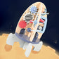 New Children's Wooden Space Rocket Multi-Functional Educational Early Education Around Beads Montessori Toys Customized