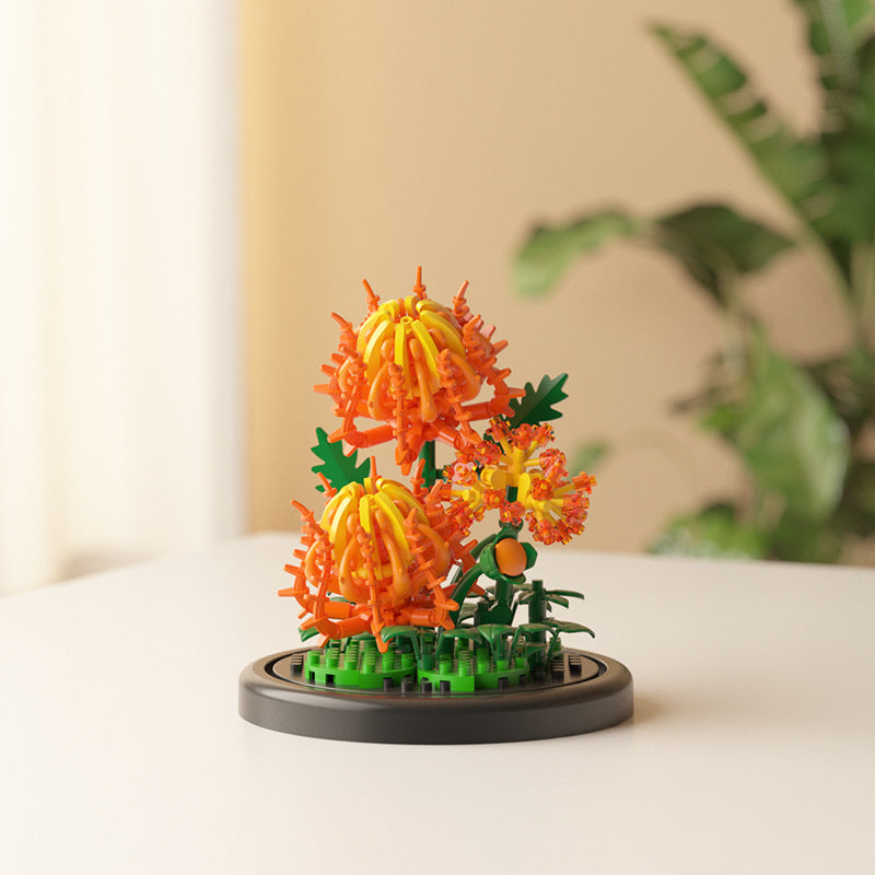 [wholesale generation] simulation of eternal flowers lily rose blocks compatible with Lego toy ornaments Valentine's Day gift