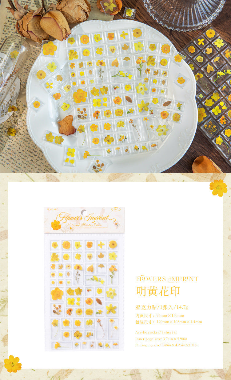 Momo Acrylic 3D Stereo Decorative Stickers Natural Plant Institute Series Handmade DIY Mobile Phone Case Decorative Stickers