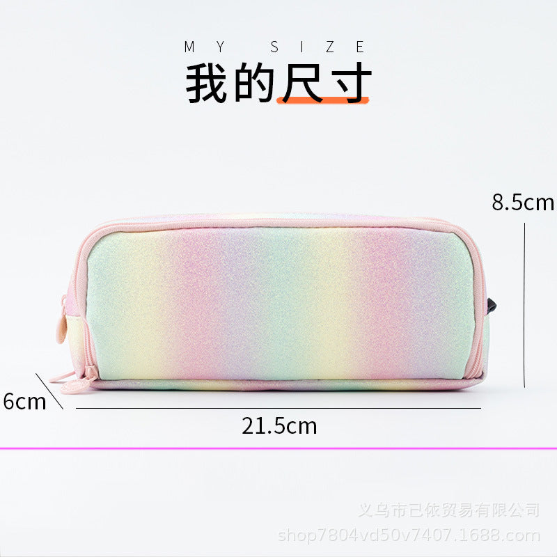 Oxford Cloth Double-Open Pencil Case, Large Capacity Stationery Box, Thickened, Wear-Resistant, Waterproof Pencil Bag for Students, Suitable for Middle and High School Students