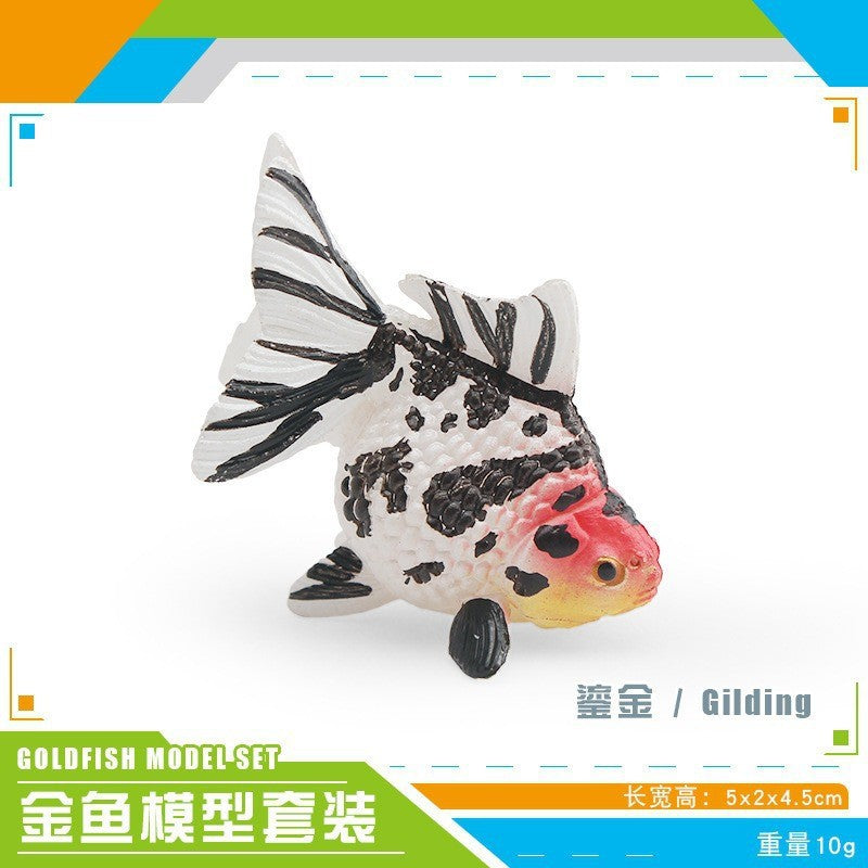 Cross-border export simulation ornamental fish with base model mini goldfish Koi set Marine static ornaments toy