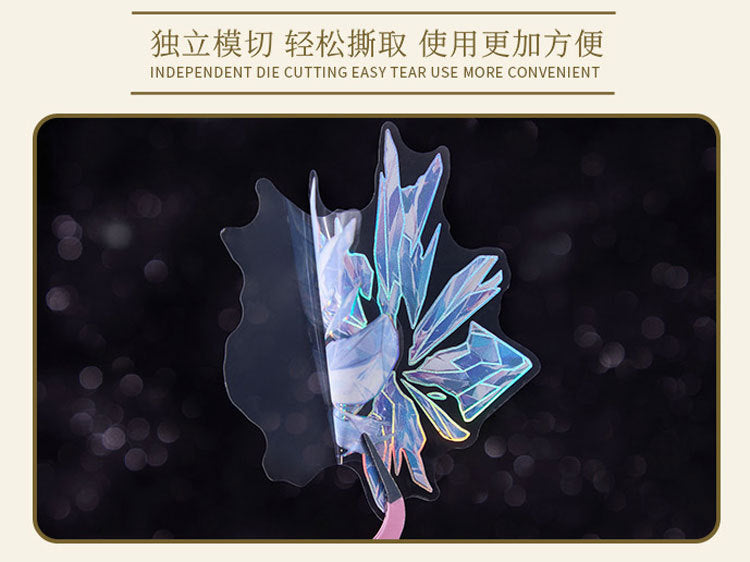 Pet Sticker Pack Crystal Story Series Crystal Ore Silver Hot Stamping Die-Cut Journal Decoration Stickers Cross-Border