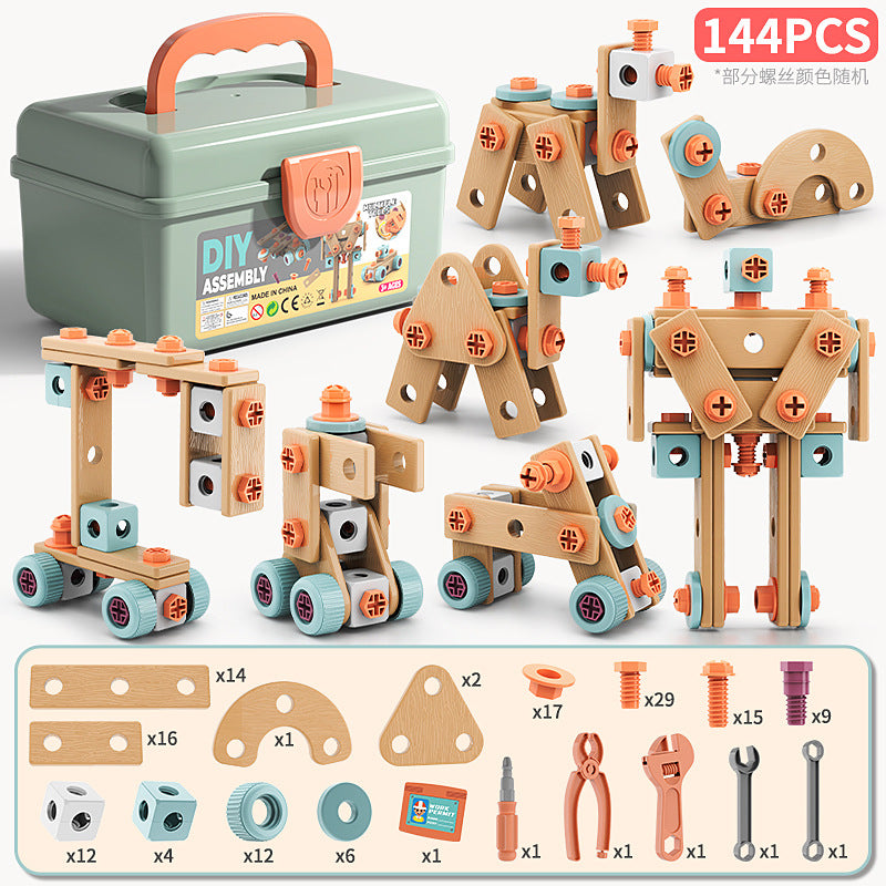 Children's DIY Tool Box Complete Set with Screws and Nuts, Children's Toys, Educational Electric Drill for Assembly and Disassembly