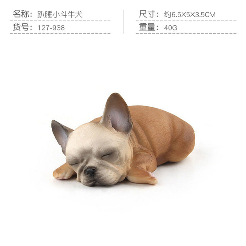 Cross-border Children's Cognitive Simulation Pet Dog Model Sleeping Posture French Bulldog Chai Dog Decorative Ornament Toy
