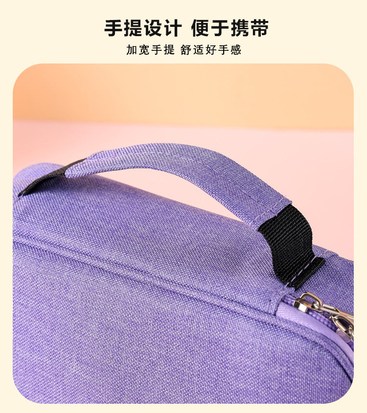 Cross-Border Satchel Large-Capacity 72-Hole Multi-Functional Student Art Student Color Lead Brush Pencil Stationery Storage Bag
