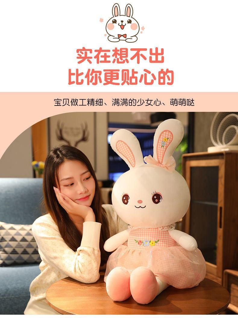 Rabbit Doll Plush Toy Cute Birthday Gift Girl's Pillow Soothing White Rabbit Doll Children's Doll