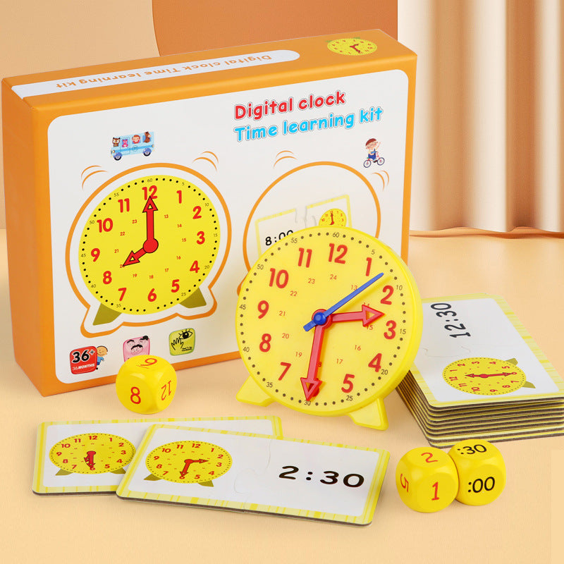 Specialized Clock Teaching Aids for Elementary School: Clock Models for First and Second Graders, Alarm Clock Face, Children's Learning Time Toys