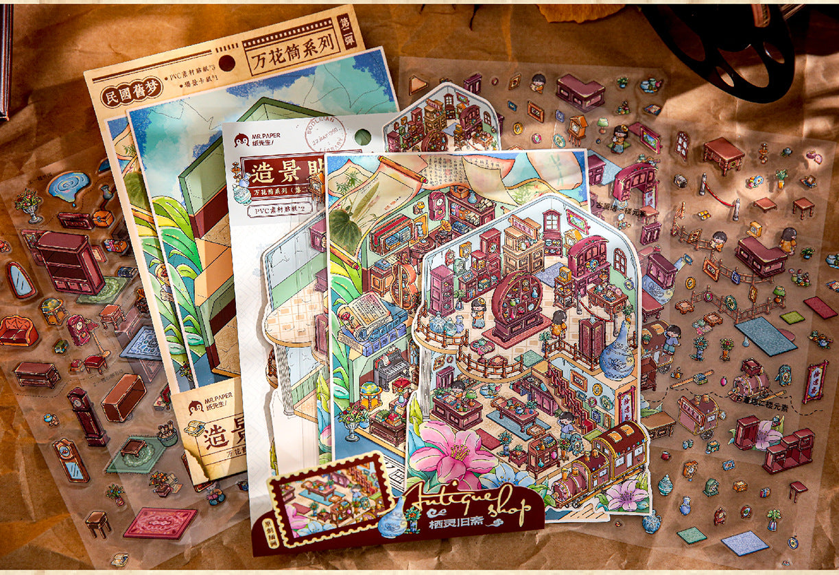 Mr. Mo Yan's New 3D Landscape Stickers Kaleidoscope Series Fun Original DIY Stress-Relief Stickers