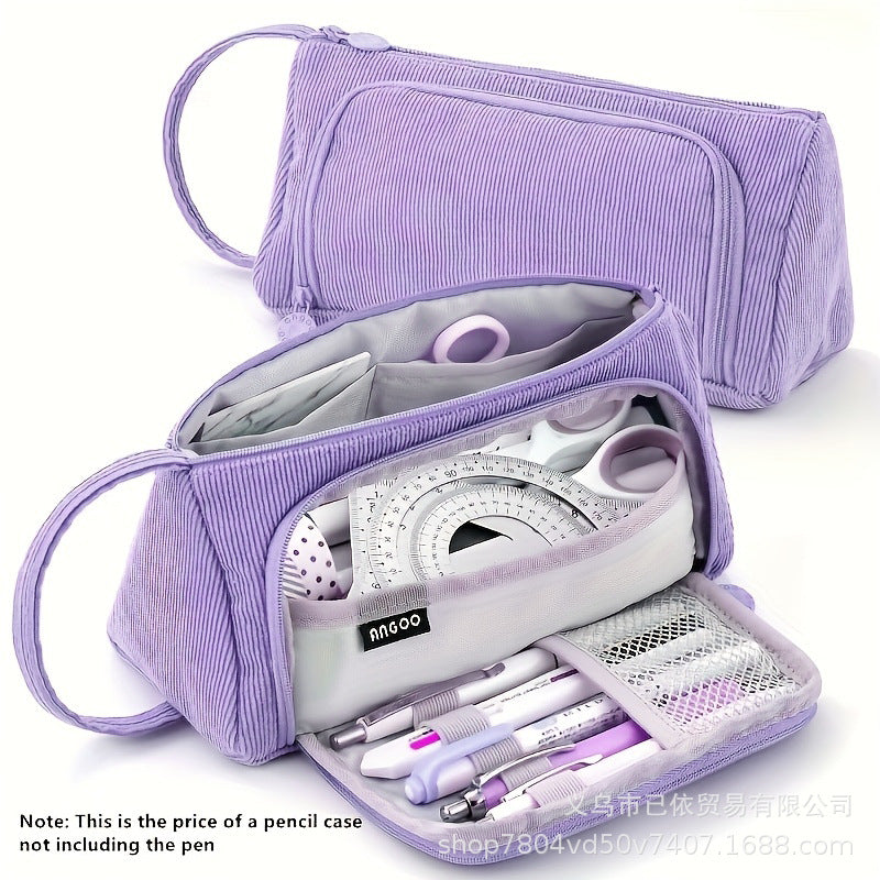 Oxford Cloth Pencil Case with Large Capacity and Multi-Layer Design, Stationery Box for Primary and Secondary School Students, High Aesthetic Value, Simple and Waterproof, Direct from the Source Factory