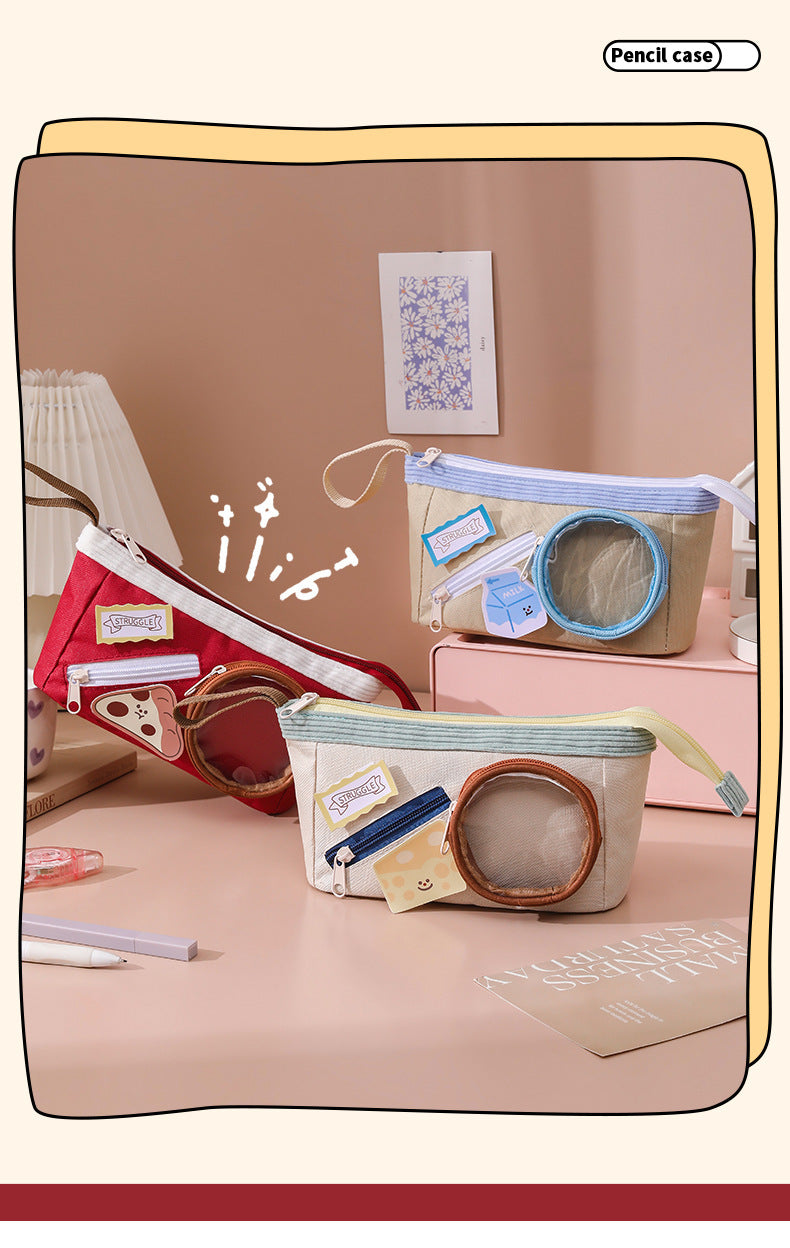 Cute Food Pain Bag Pencil Case Ins Style Book Junior High School Student Stationery High-Looking Large-Capacity Pencil Case Pencil Case