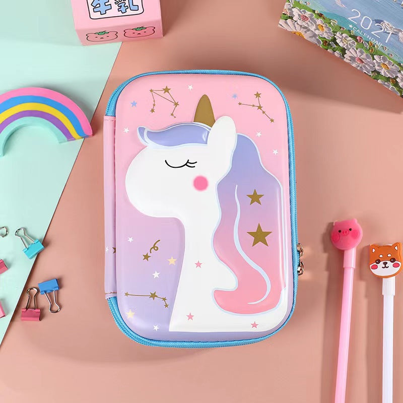 3D New Cute Eva Stationery Box Children's Multifunctional Large Capacity Pencil Bag Student Portable Square Pencil Box