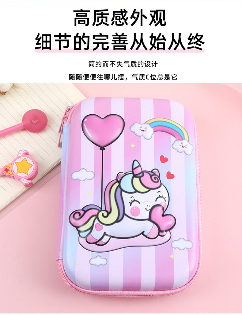 3D New Cute Eva Stationery Box Children's Multifunctional Large Capacity Pencil Bag Student Portable Square Pencil Box