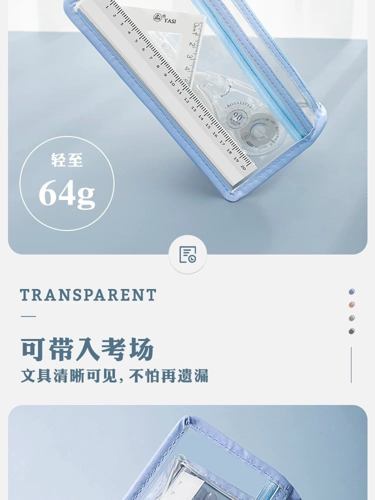 Transparent Pencil Case for Exams, Simple Pencil Bag for High School Students, Large Capacity Pvc Pencil Case in Stock