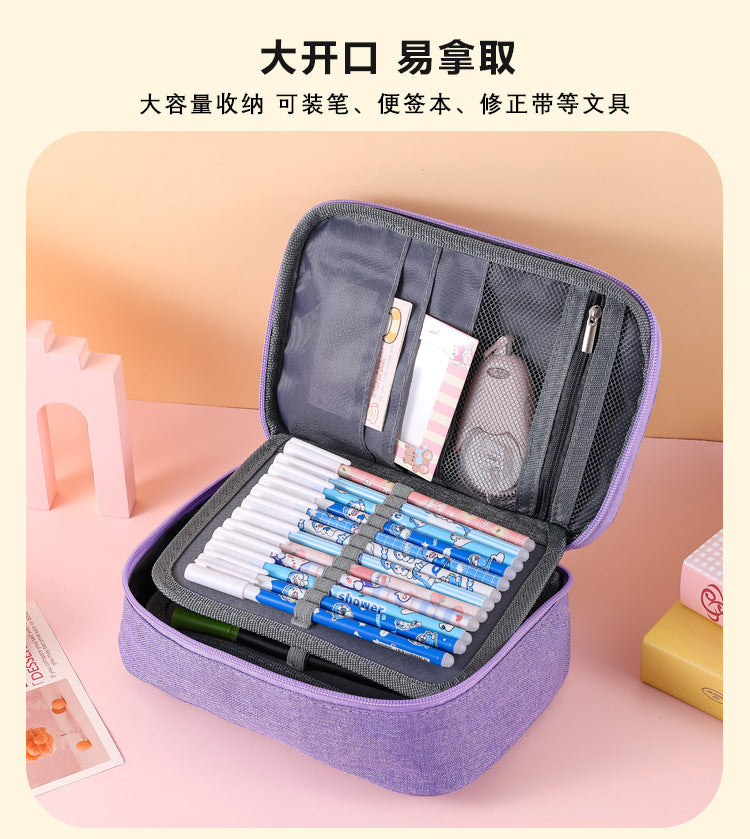 Cross-Border Satchel Large-Capacity 72-Hole Multi-Functional Student Art Student Color Lead Brush Pencil Stationery Storage Bag