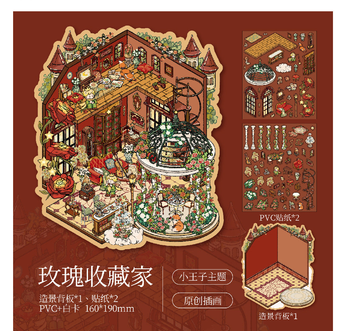 Mr. Paper Landscaping Flat Stickers Prince Fairy Tale Book Series DIY 3D Landscaping Flat Sticker Pack