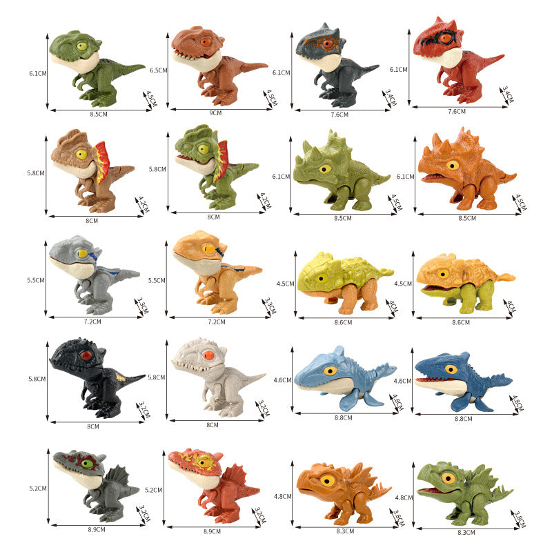 Cross-border Hot Finger-biting Dinosaur Toy Finger-biting Dinosaur Pterosaur Model Joint Movable Mini Dinosaur Gashapon Machine