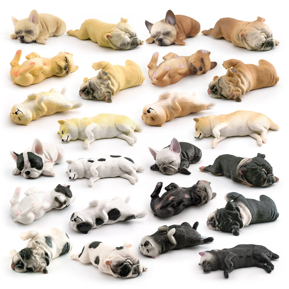 Cross-border Children's Cognitive Simulation Pet Dog Model Sleeping Posture French Bulldog Chai Dog Decorative Ornament Toy