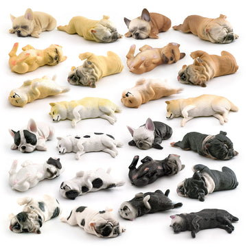 Cross-border Children's Cognitive Simulation Pet Dog Model Sleeping Posture French Bulldog Chai Dog Decorative Ornament Toy