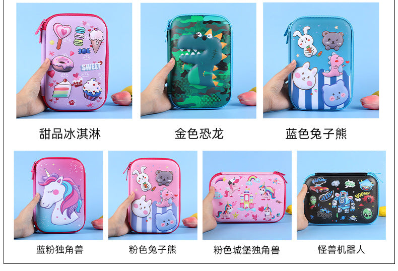 Eva Pencil Box 3D Stereo Large-Capacity Kidsren's Pencil Bag Multi-Functional Student Stationery Popular Pencil Box Waterproof