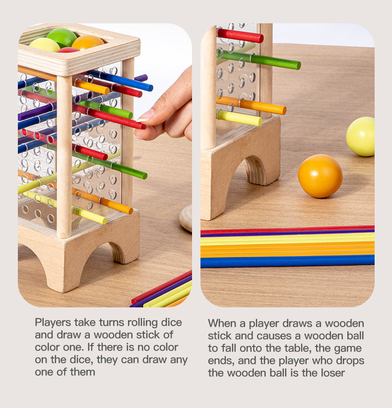 Wooden Kidsren's Stick Insertion Game Baby Draw Stick Color Cognitive Pitching Montessori Family Interactive Toy