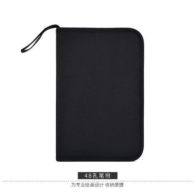 Art Sketch Pen Bag 36/48/72/120 Holes Foldable Zipper Style Pen Roll Colored Pencil Storage Bag Manufacturer Supply