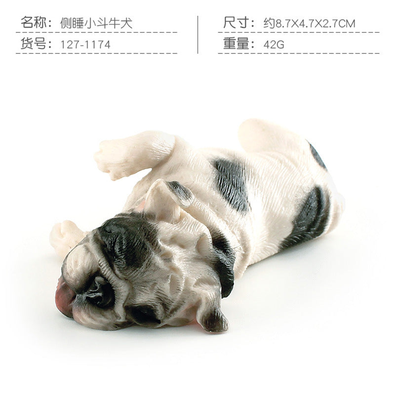 Cross-border Children's Cognitive Simulation Pet Dog Model Sleeping Posture French Bulldog Chai Dog Decorative Ornament Toy