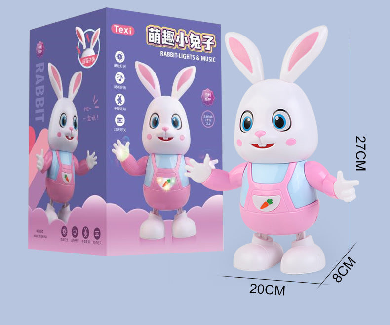Children's Electric Dancing Robot Rabbit Toy Drumming Swinging Bunny Baby Baby Walking Early Education Toy