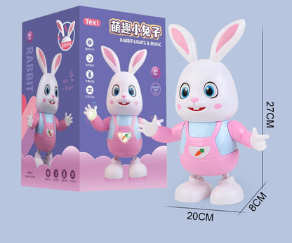 Children's Electric Dancing Robot Rabbit Toy Drumming Swinging Bunny Baby Baby Walking Early Education Toy