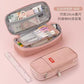 Cross-Border Color-Blocked Retractable Pencil Case, Large-Capacity Stationery Bag, Multifunctional Double-Zipper for Students, Simple and Convertible into Canvas