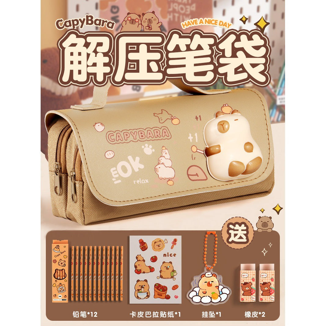 Kapibala Plush Doll Doll Back-To-School Gift Package Primary School Souvenir Birthday Gift Plush Stationery Set
