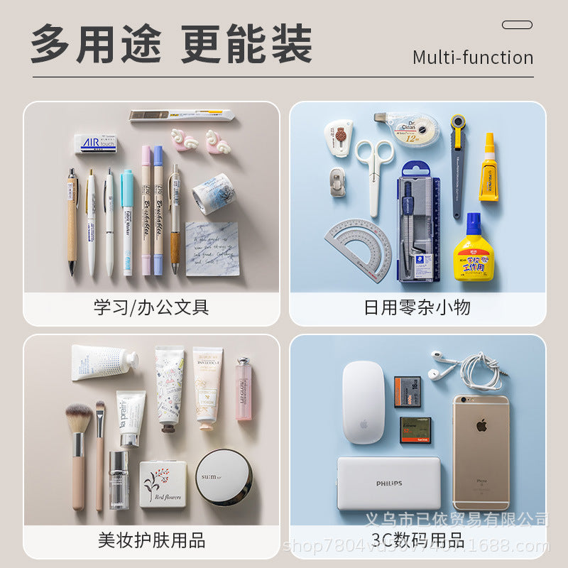 Triangular Pencil Case with Large Capacity and Multi-Functional Features, Korean-Style Ins-Style Stationery Box for Middle and High School Students, Direct from the Manufacturer