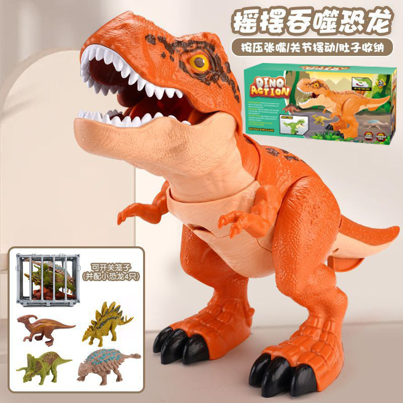 Swinging Swallowing Dinosaur Simulation Animal Tyrannosaurus Rex with Sound Effects, Movable Joints, Boys' Toy Wholesale Interactive Educational Toy