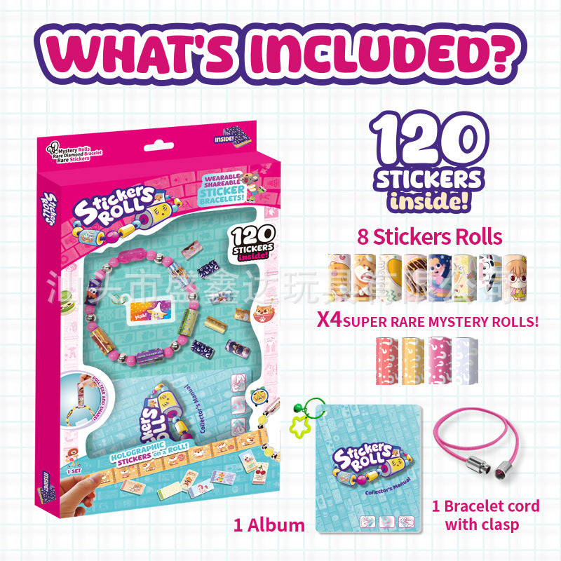 Cross-border bracelet sticker bracelet creative bracelet DIY children's sticker tape beaded hand account sticker music carry-on sticker