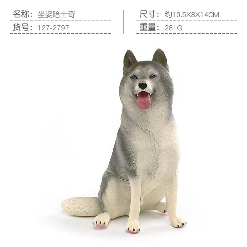 Cross-border simulation Labrador Shiba Inu husky Doberman model children's cognitive pet dog decoration toy