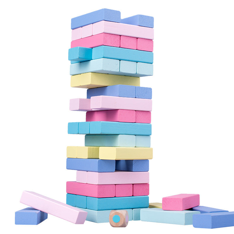 51 Pieces of Digital Colorful Jenga Building Blocks for Kidsren's Educational Jenga Wooden Adult Toys