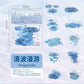Light-Picking Bronzing Wave Handbook Stickers Natural Water Series Pet Material DIY Decorative Collage Stickers Cross-Border