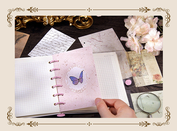 Picking up Korean Material Paper Qingye Whispering Series ins Small Fresh Broken Flowers diy Hand Account Collage Background Material