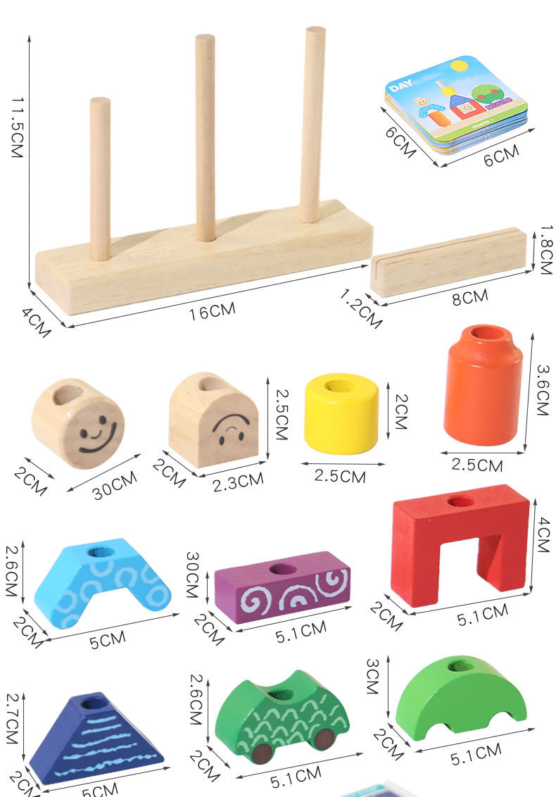 Children's Creative Spelling Day and Night Building Blocks Early Education Enlightenment Shape Cognition Hand-eye Coordination Educational Toys for Boys and Girls