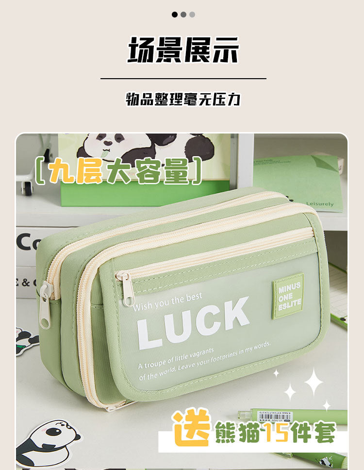 Flip-Top Pencil Case Ins Style High School Student New Style Pencil Case for Girls Male Large Capacity Stain-Resistant Simple Stationery Box