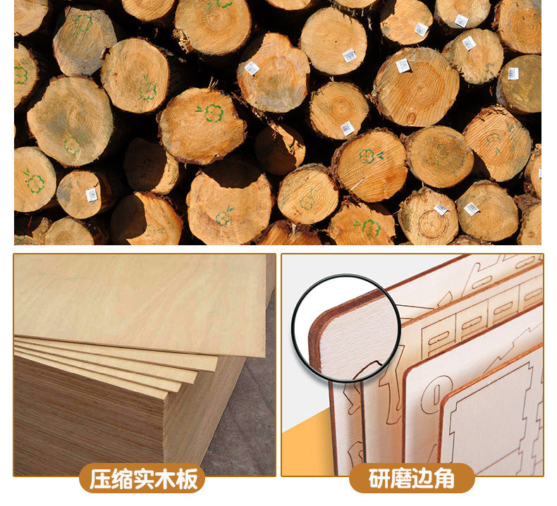 Wooden ship DIY assembled model 3d three-dimensional puzzle children's handmade wholesale entrepreneurship puzzle building blocks toys
