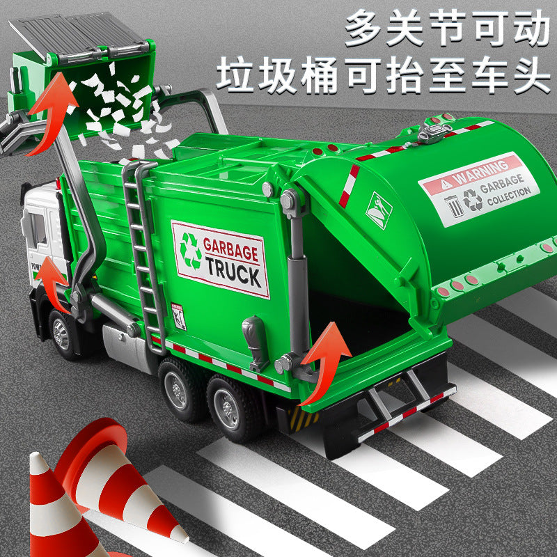 Super Large alloy garbage truck simulation sanitation truck toy model garbage sorting bucket boy engineering truck birthday gift