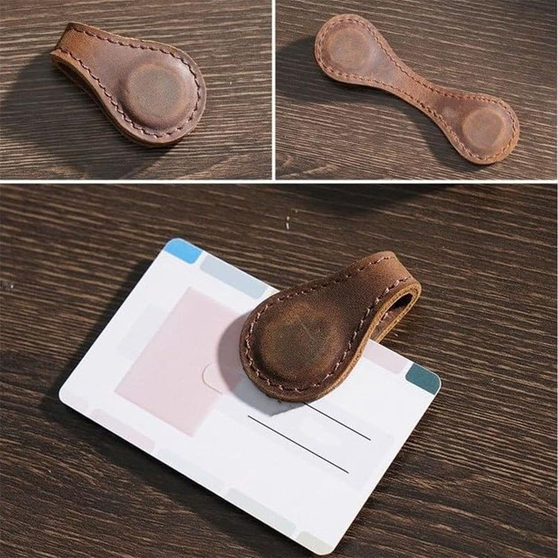 European-Style Retro Genuine Leather Magnetic Bookmarks, Creative Magnetic Planner Markers, Student Reading Page Clips, Magnetic Bookmarks