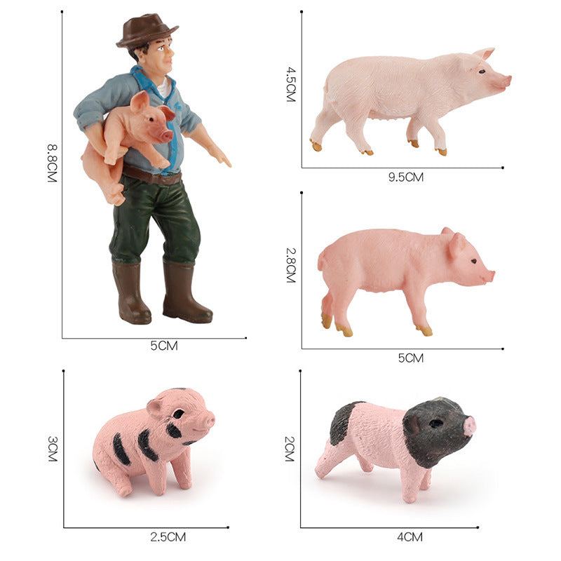 Children's Artificial Farm Poultry Ornaments Plus Pig Model Male and Female Pig Hugging Pig Worker Creative Pig Raising Hand Toy