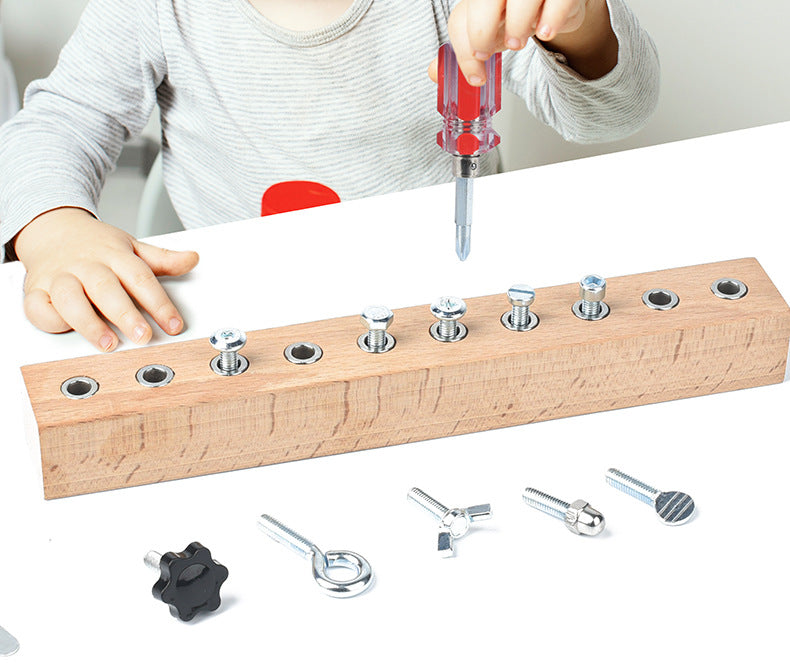 Montessori Early Education Wooden Toys Screw Dismounting Tools Use Exercise Cognitive Toys Kindergarten Small Class
