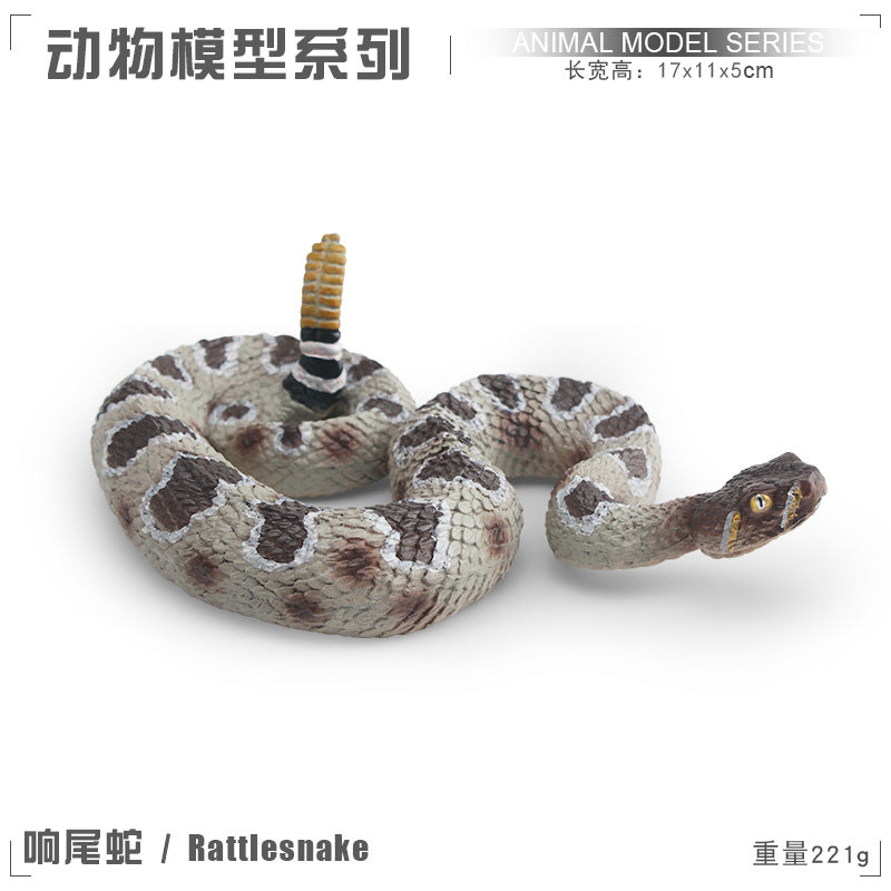 Simulation wild reptile model children's cognitive tummy giant coral snake boa trick decoration