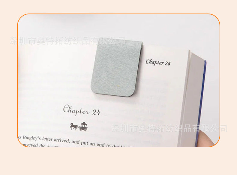 in stock Dopamine Color Magnetic Leather Bookmark Square Magnetic Bookmark Graduation Gift Bookworm Reading Pagination Clip