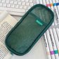 Korean Hj-006 High-Looking Pencil Bag, Transparent Mesh Stationery Bag, Simple Handbag, Cosmetic Bag, Double-Layer Storage Bag