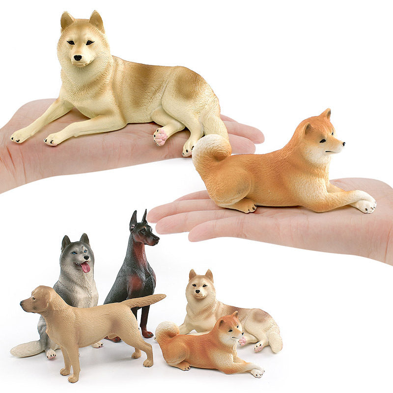Cross-border simulation Labrador Shiba Inu husky Doberman model children's cognitive pet dog decoration toy